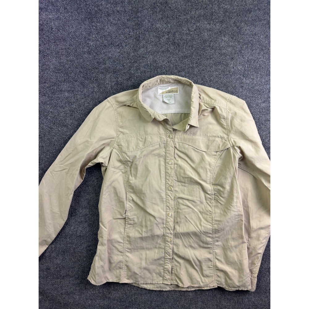 ExOfficio Insect Shield Shirt Womens M Bone Tan Long Sleeve Hiking 2101-2120